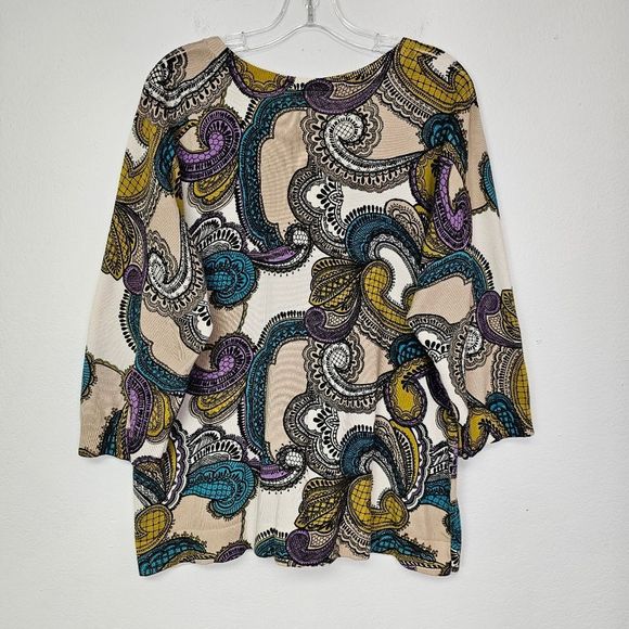 Lane Bryant Cardigan Sweater Multicolor Paisley Button Front Sequins Sz 14/16 - Picture 8 of 12